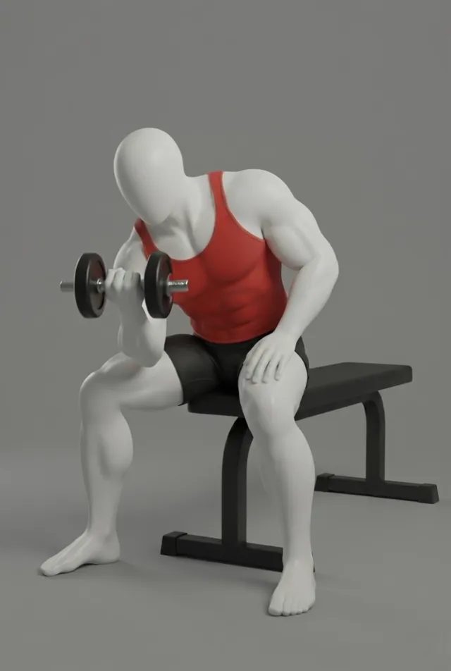 concentration curl — starting position