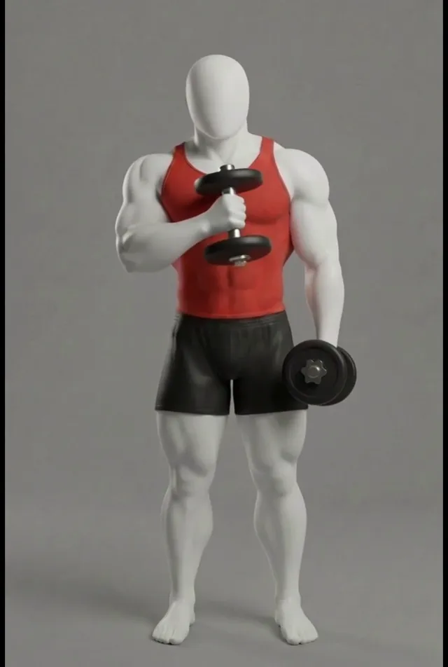 cross-body hammer curl — starting position