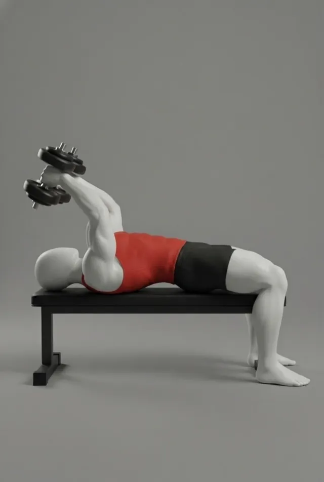Dumbbell Skull Crusher — starting position