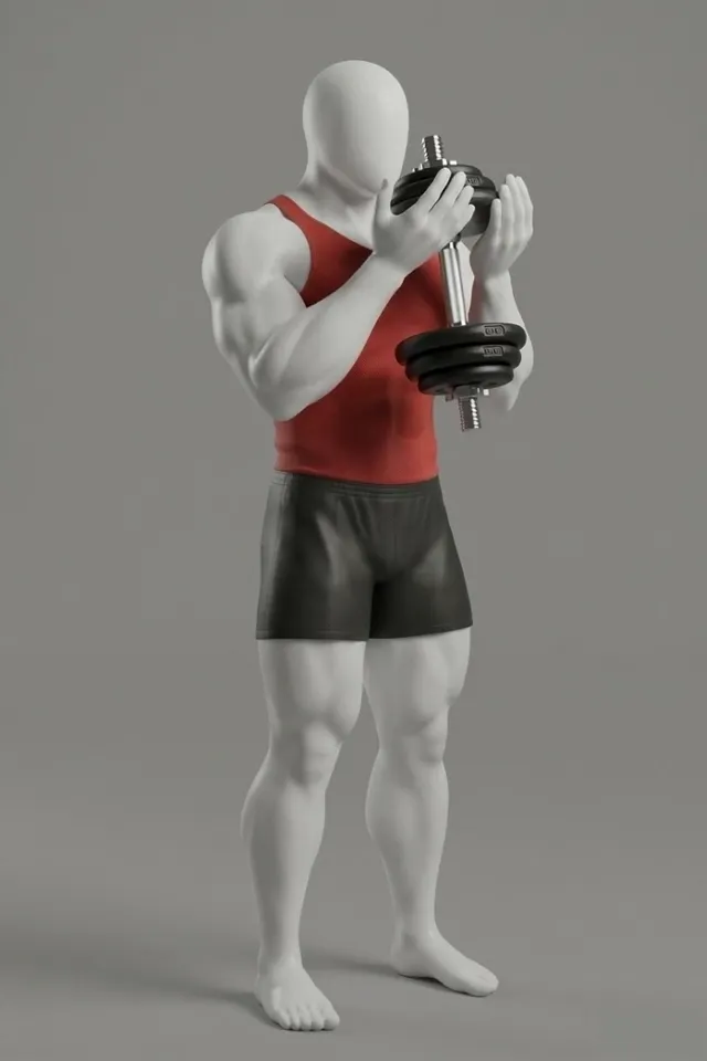 Dumbbell Waiter Curl — starting position