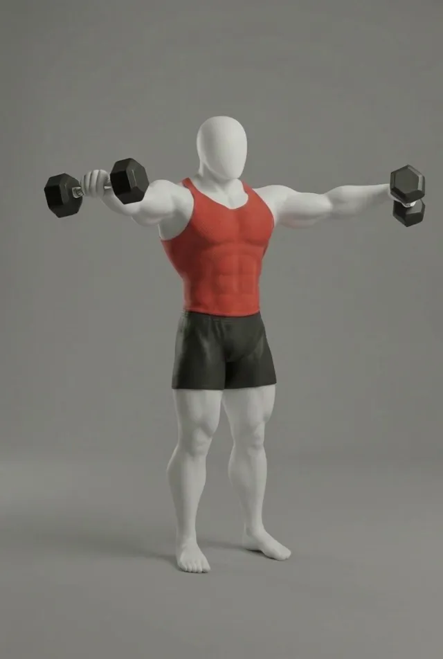 Dumbbell Weighted Arm Circle — starting position