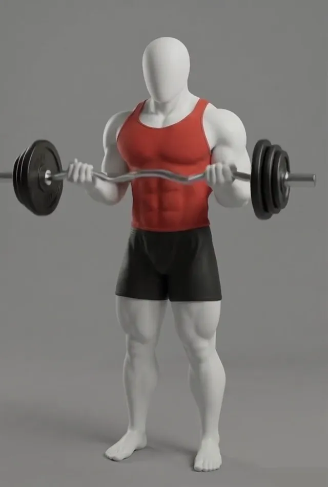 EZ Bar Biceps Curl — starting position