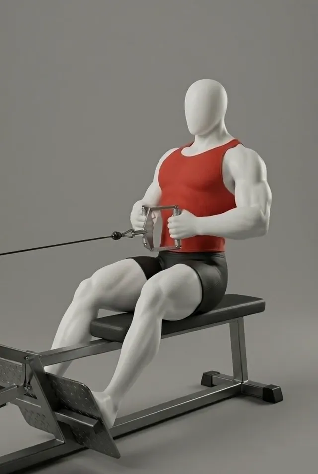 seated cable row — starting position