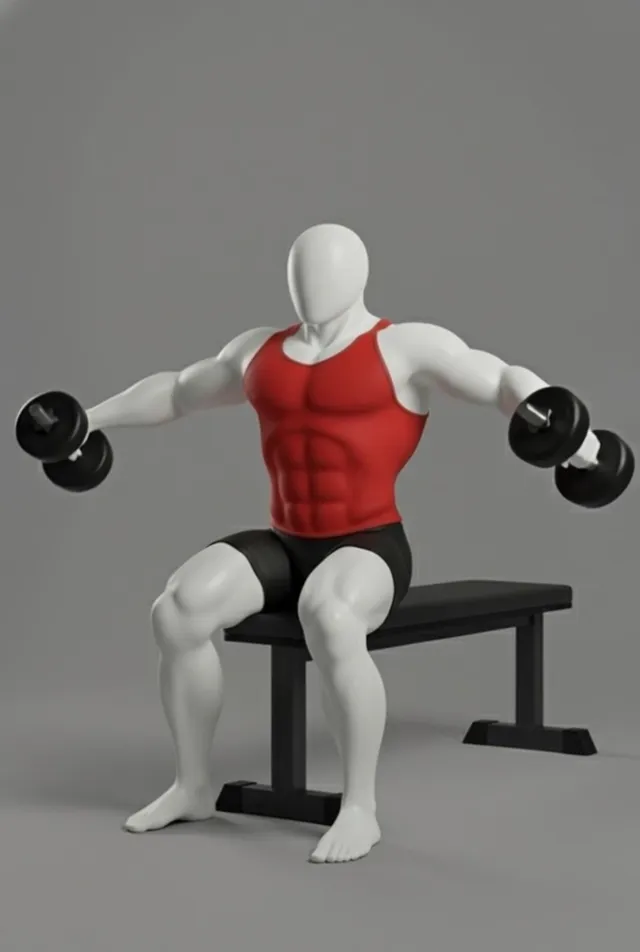 seated lateral raise — starting position