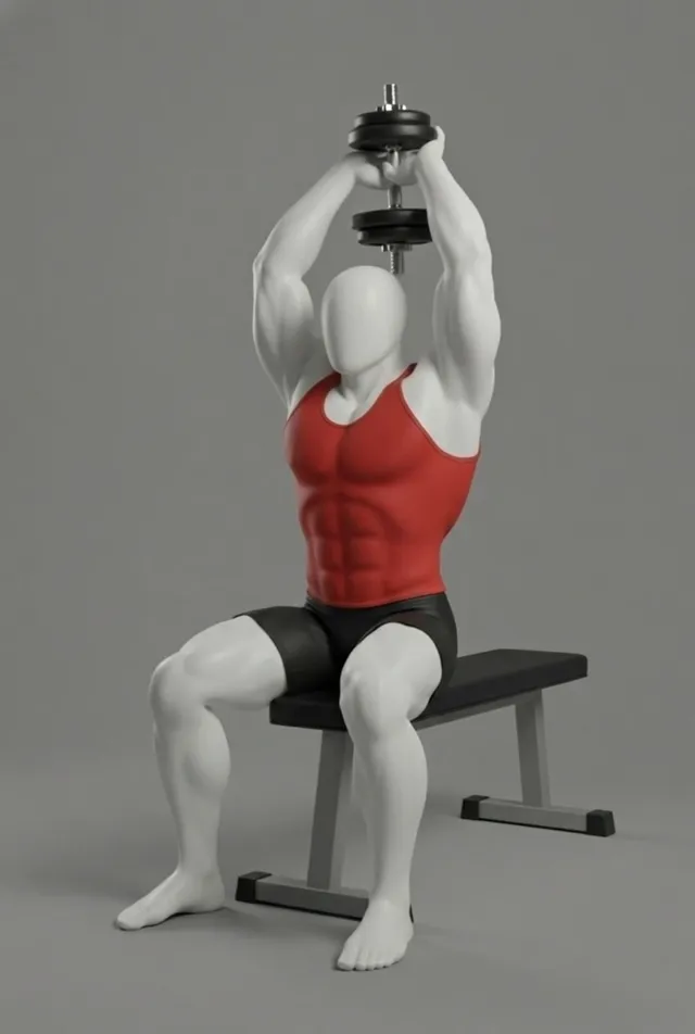 Seated Overhead Dumbbell Extension — starting position