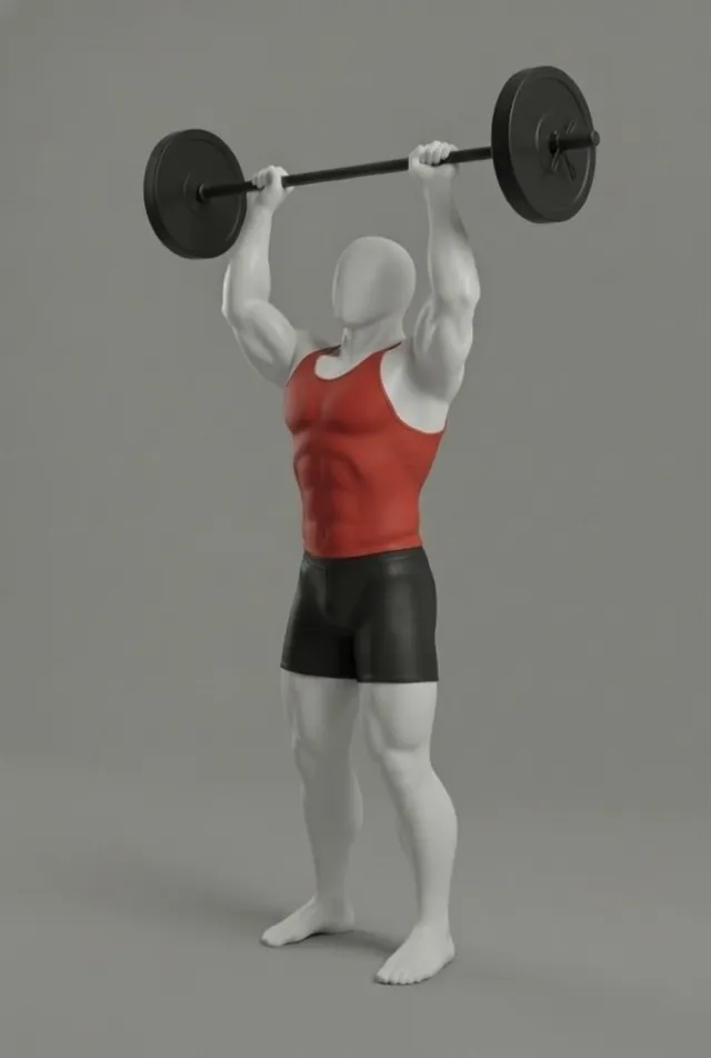 Ayakta Barbell Extension — starting position