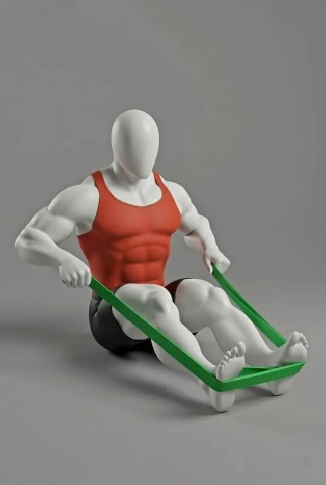 banded seated row — starting position