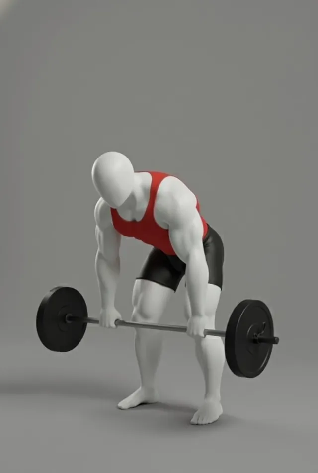 bent over barbell row — starting position