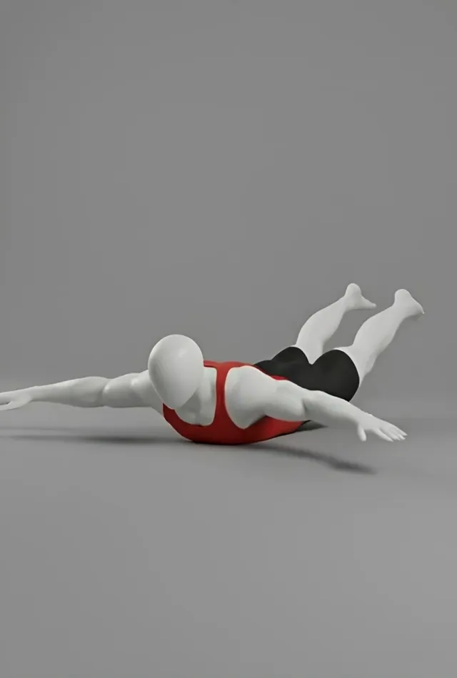 yüzüstü bel esnetme (prone back extension) — starting position