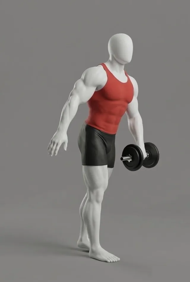 Tek bacak deadlift — starting position