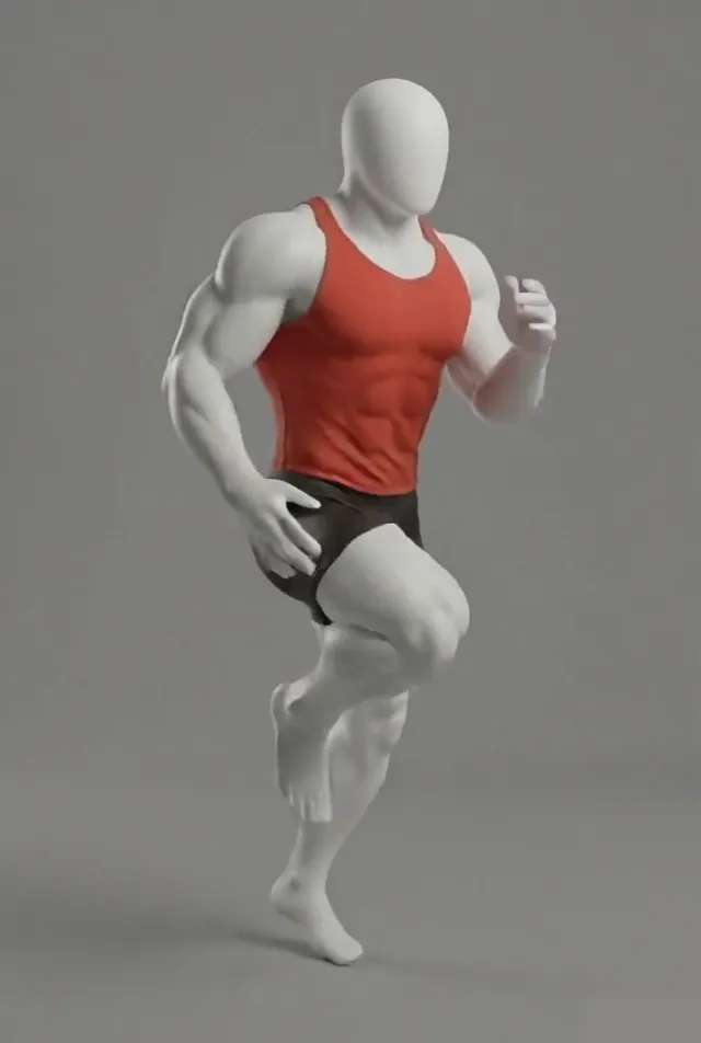 butt kick — starting position