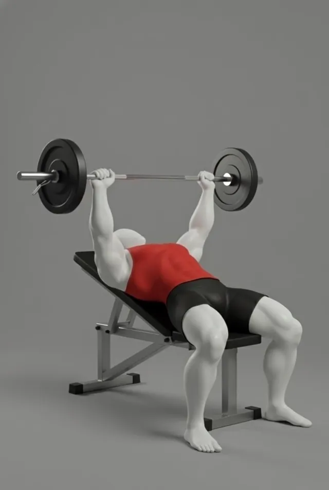 incline barbell bench press — starting position