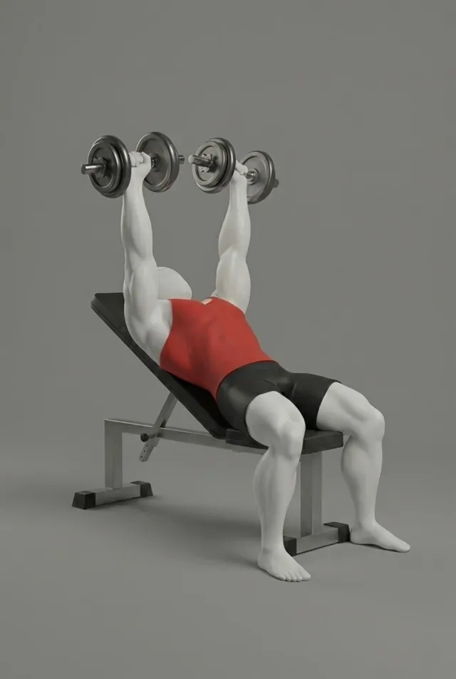 incline dumbbell bench press — starting position