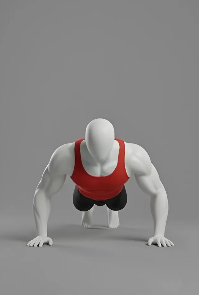 wide grip push-up — starting position
