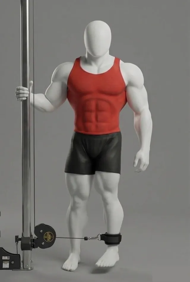 cable hip abduction — starting position