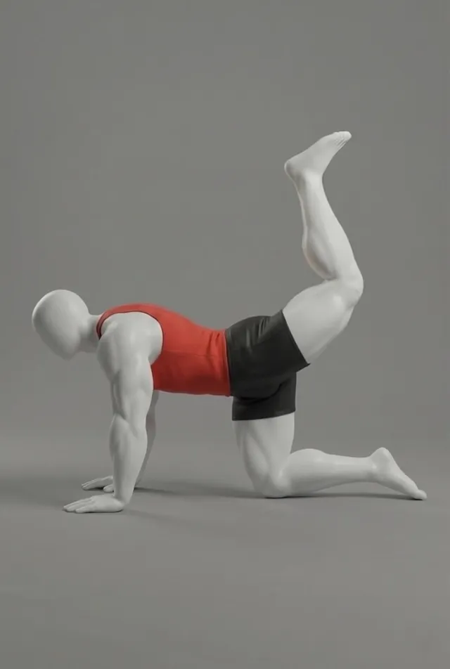 donkey single leg kick — starting position