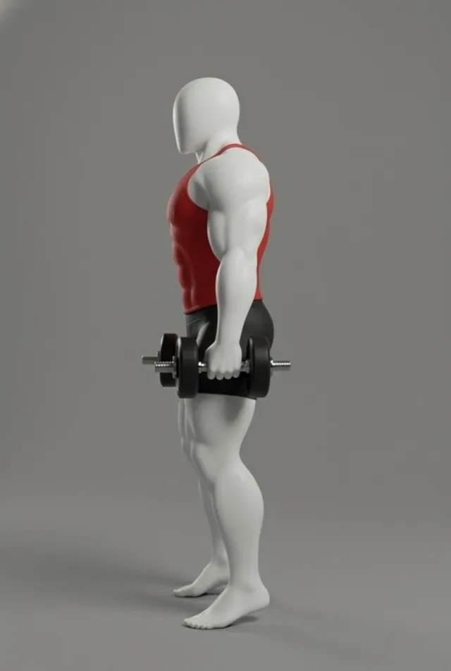 dumbbell calf raise — starting position