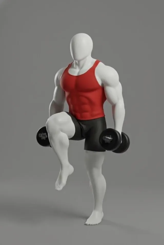 Dumbbell march — starting position