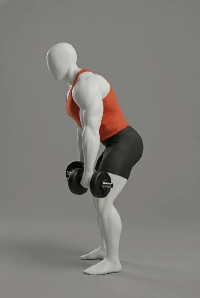 Dumbbell Romanian Deadlift — starting position