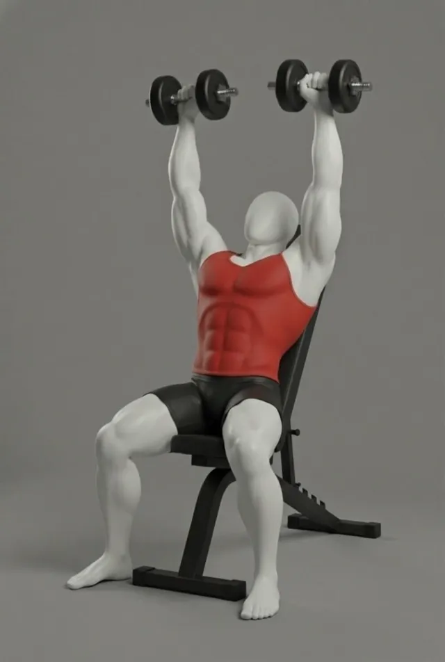 dumbbell shoulder press — starting position