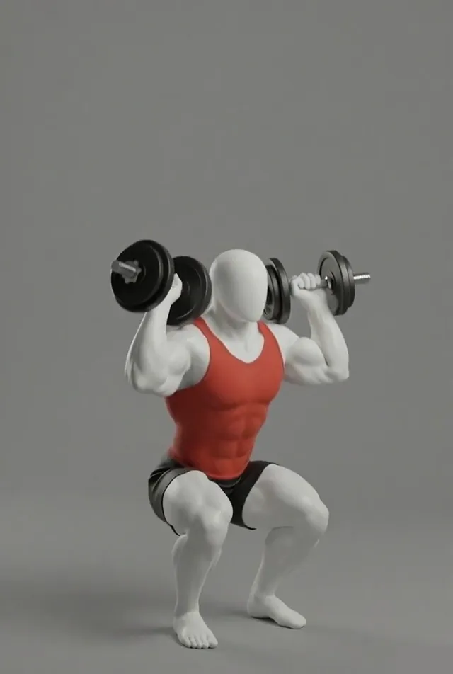 dumbbell thruster — starting position