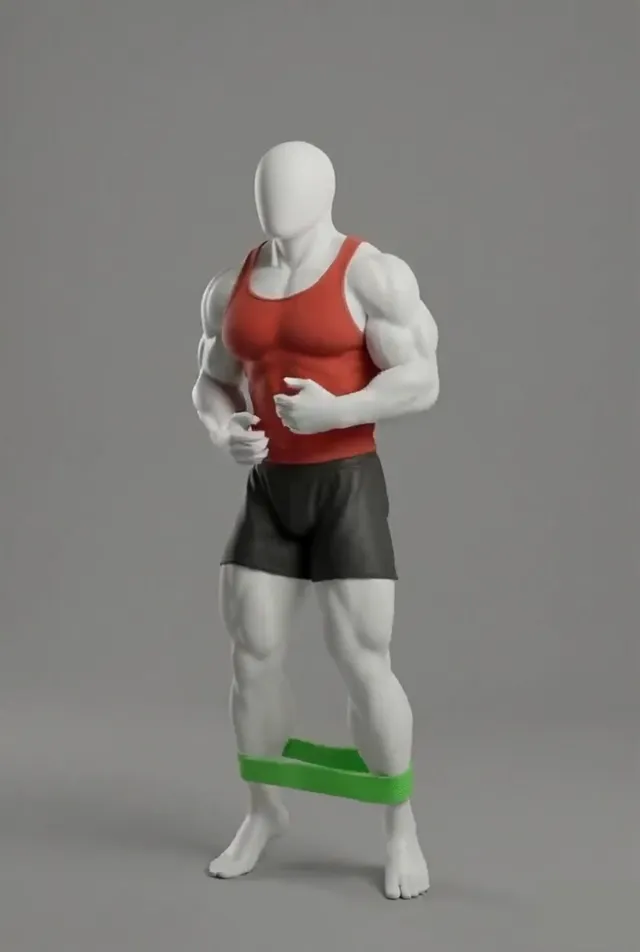Direnç bandı ile jumping jack — starting position