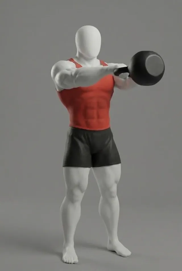 kettlebell dumbbell swing — starting position