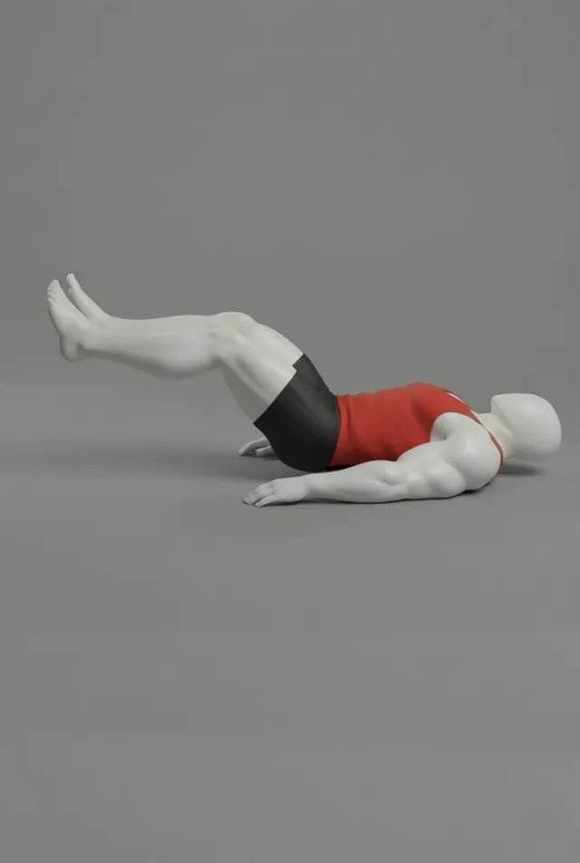 Lying leg raise — starting position