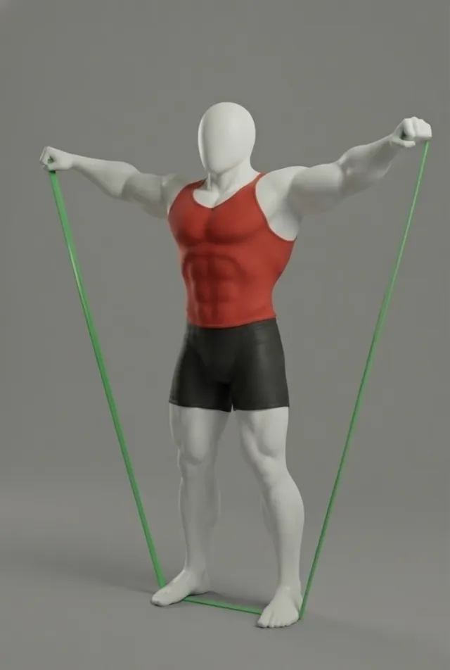 banded lateral raise — starting position