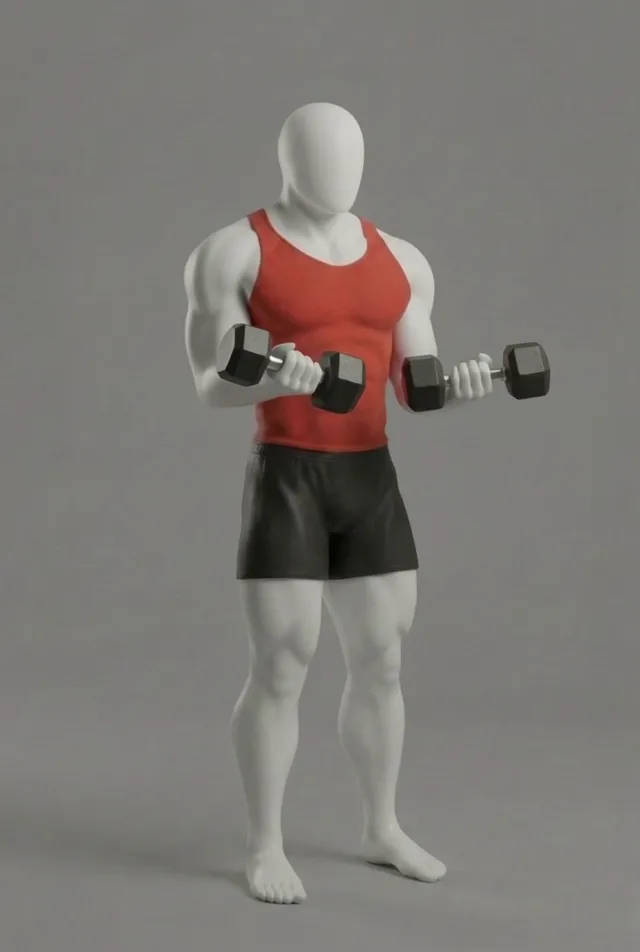 Dumb Waiter Dumbbell — starting position