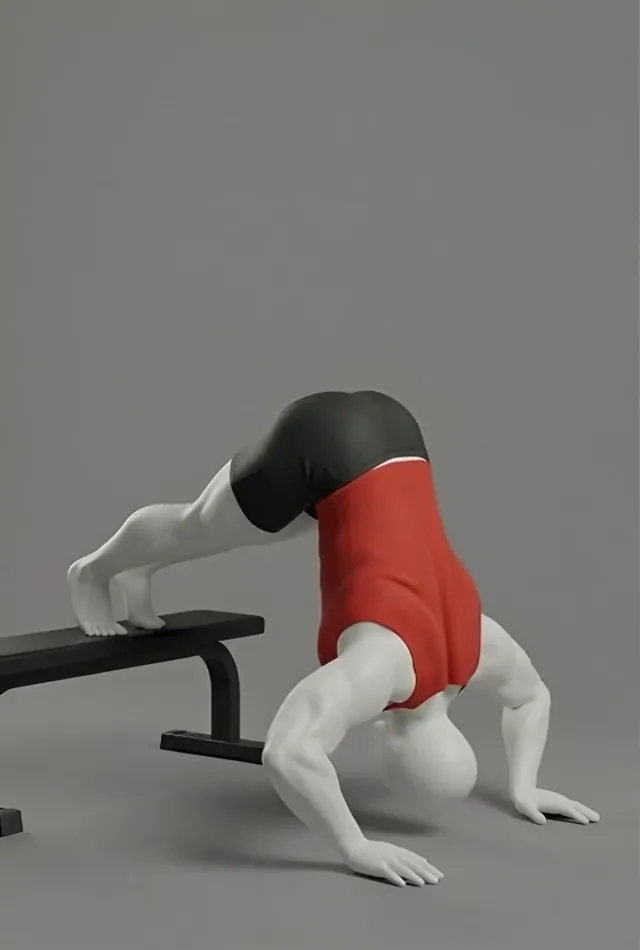 elevated pike push-up — starting position