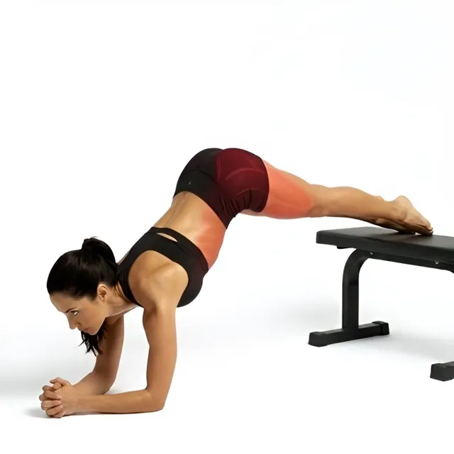 Decline Elbow Pike Plank — starting position