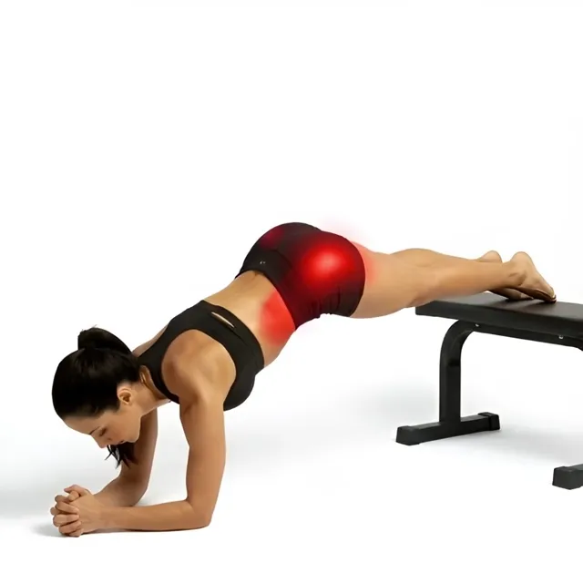 Lonero Decline Elbow Plank Knee Drive Leg on Table — starting position