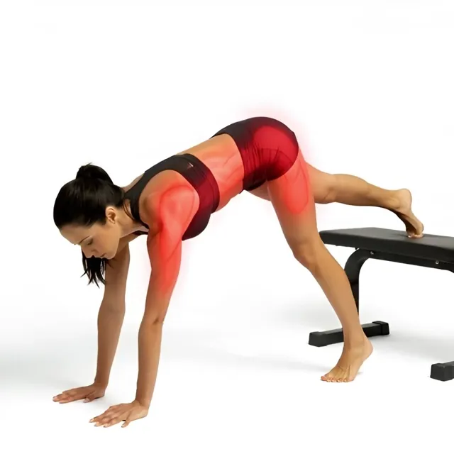 Lonero Decline Elbow Plank – Hip Dips — starting position