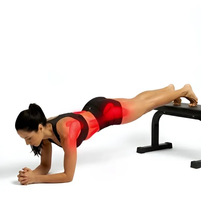Decline Elbow Plank – Knee Hover — starting position