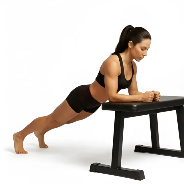 Incline Elbow Plank Hip Dips — starting position