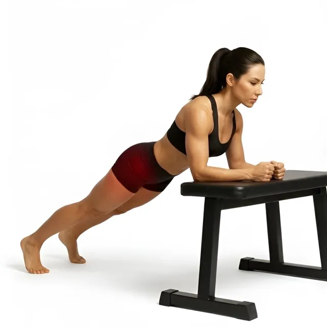 Incline Elbow Plank Hold — starting position