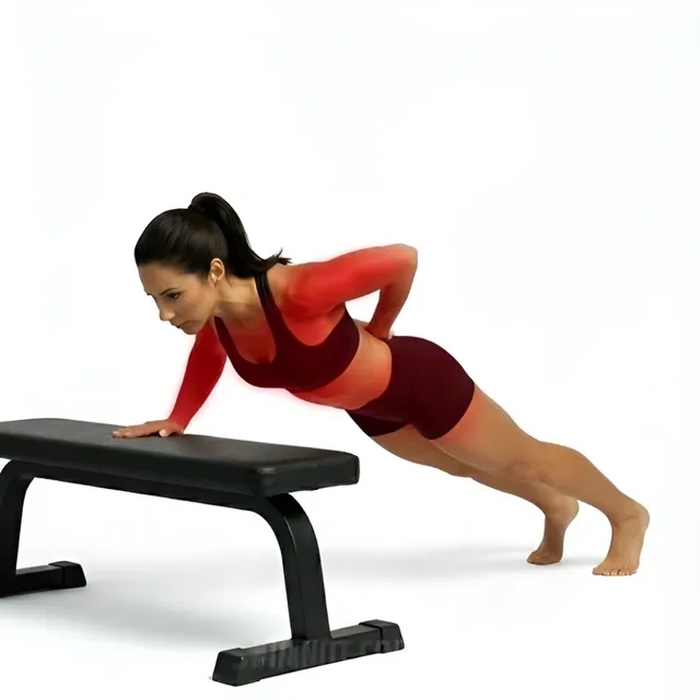 Tek Kol Eğimli Şınav (Incline Push Up One Hand) — starting position