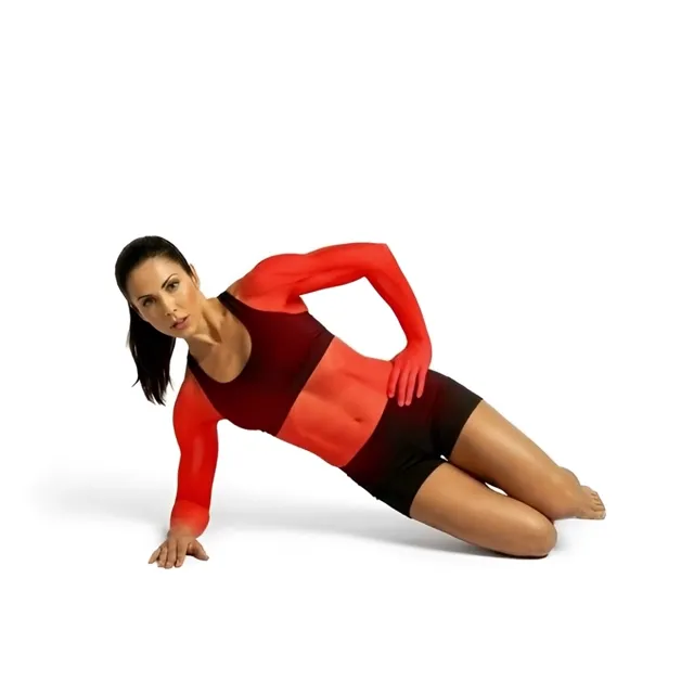 Side Plank Leg Lift Touch With Hand — starting position