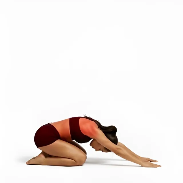 Child Pose Upper Back Straight Stretch — starting position