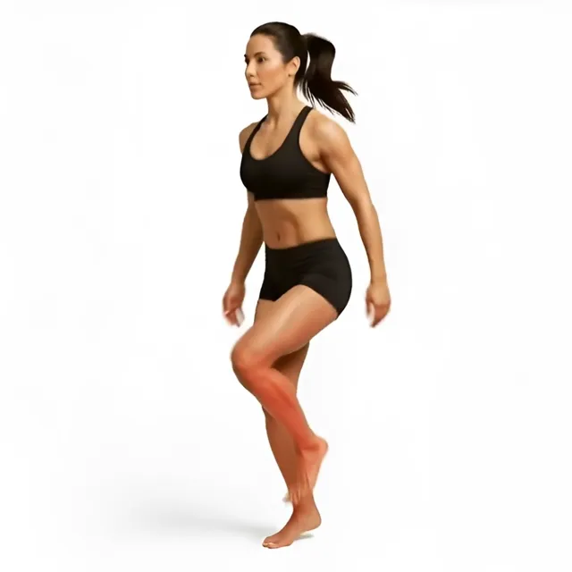 Lonero yerinde calf jog — starting position