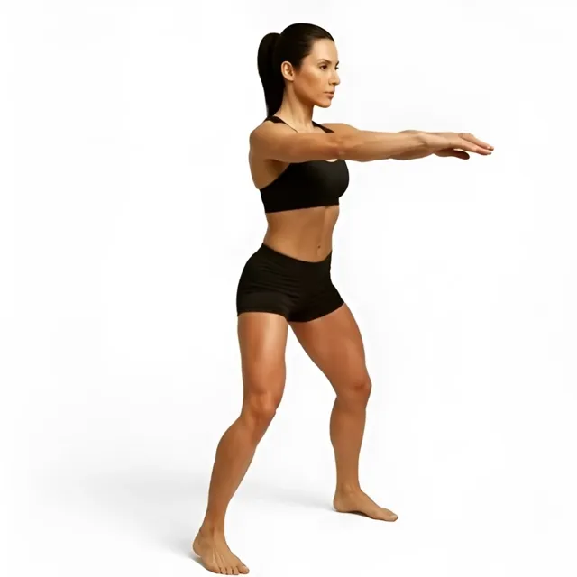 Öne el kaldırmalı jumping jack — starting position
