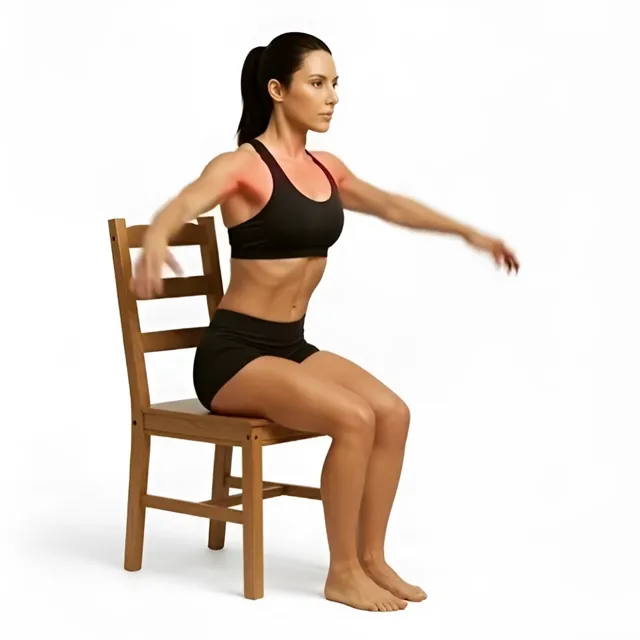 Sandalyede kol esnetme — starting position