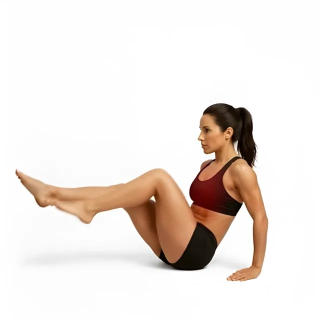 Air bike sit on hand support floor — starting position