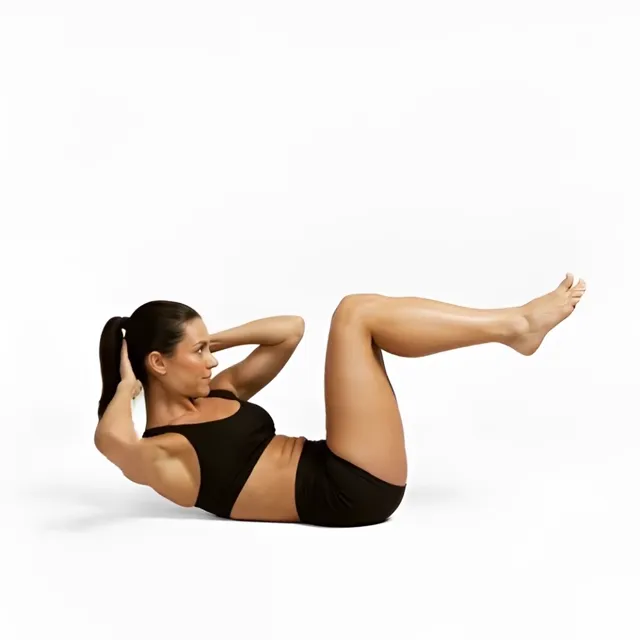 air twisting crunch — starting position