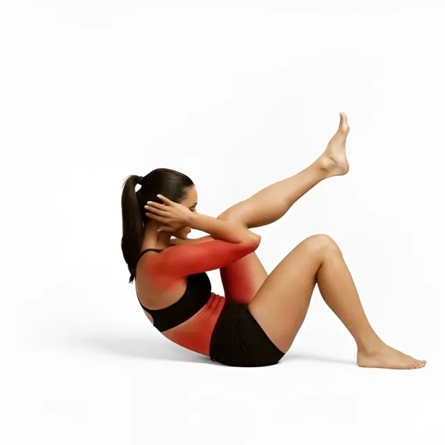 gelişmiş bicycle crunch — starting position