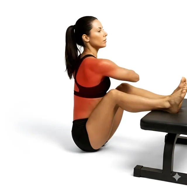 incline sit-up + forward reach — starting position