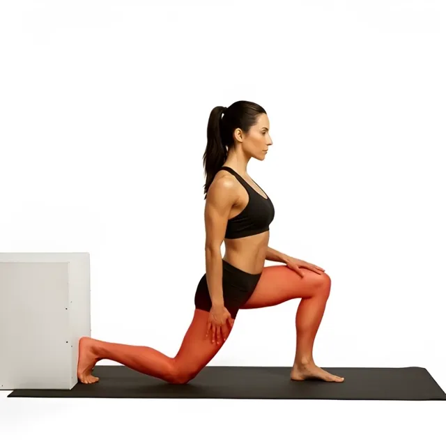 couch forward lunges — starting position