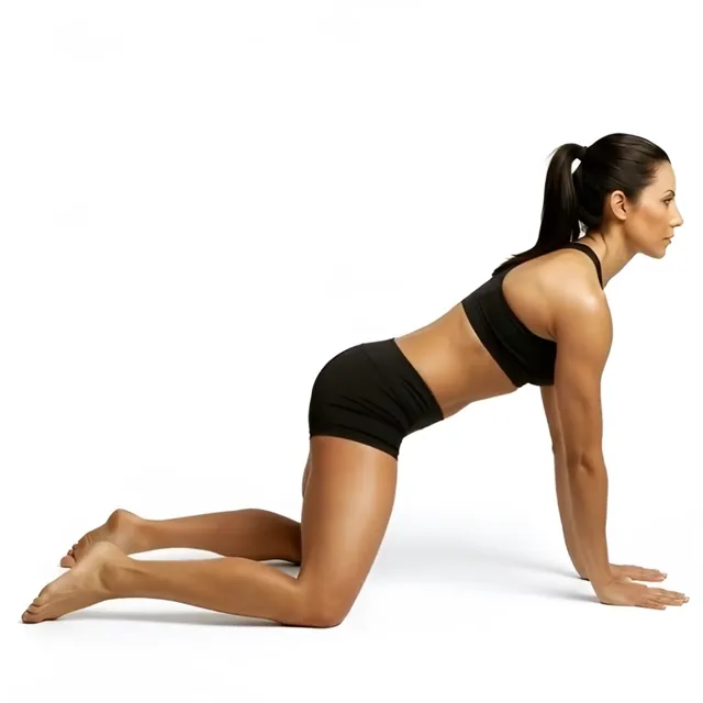 frog rock to knee lift — starting position
