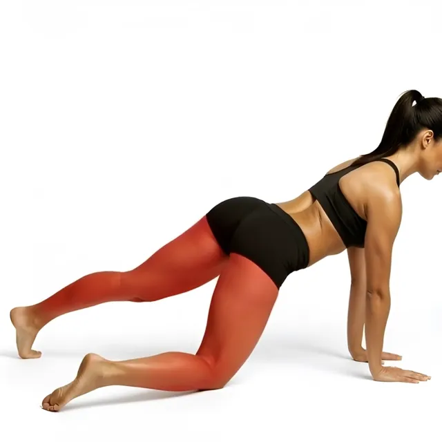 Kurbağa esnetme (frog stretch) — starting position